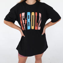 Load image into Gallery viewer, Be Bold Oversized T-Shirt (Black with Rainbow Be Bold)
