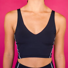 Load image into Gallery viewer, Bold Crop Tank- Black w/ White Seams
