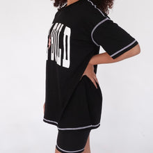 Load image into Gallery viewer, Be Bold Oversized T-Shirt (Black with White Seams)
